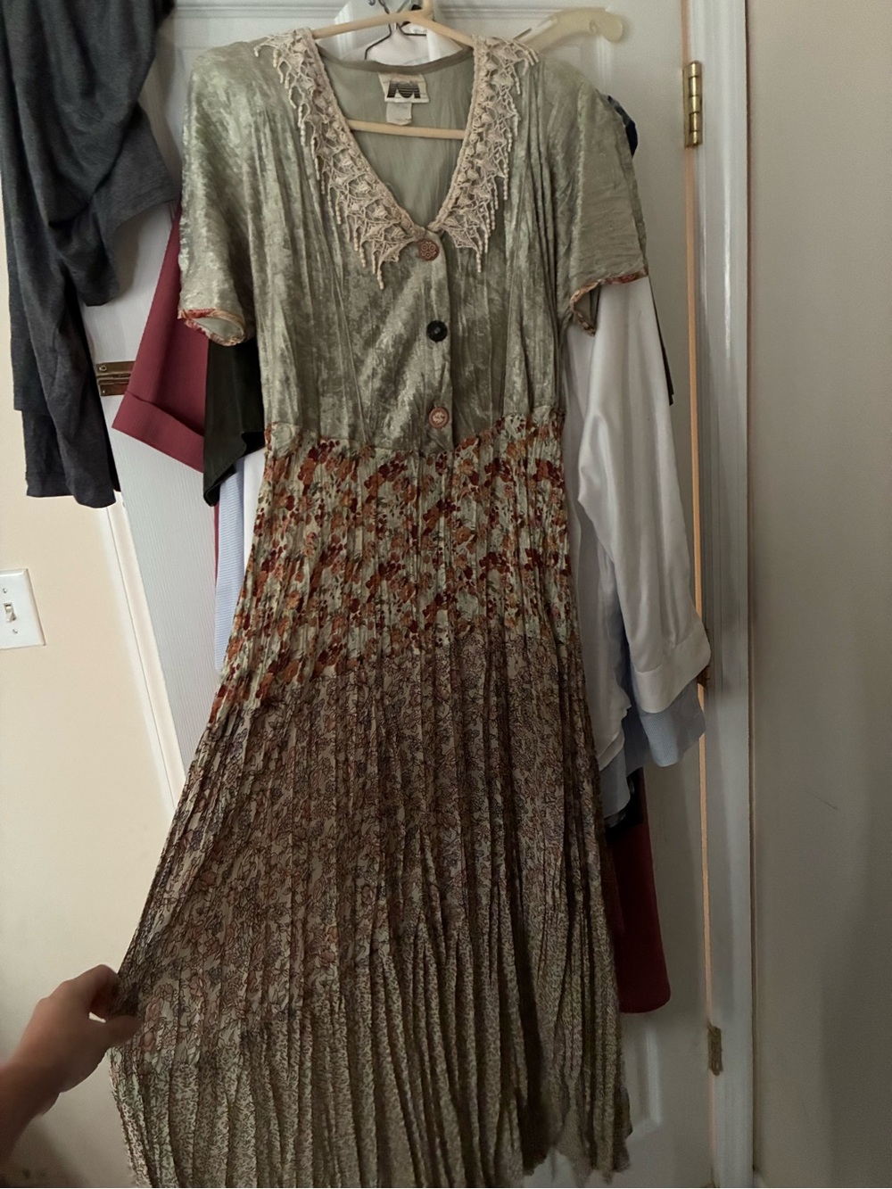 Vintage Zoe California Crinkle Maxi Dress | Medium | Boho Cottagecore